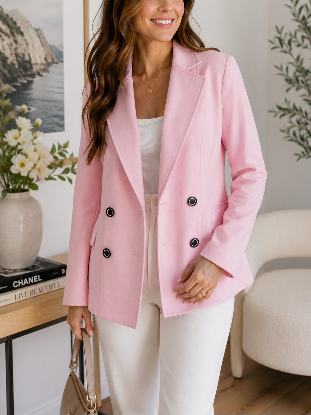 NWT Kasper Pastel Pink Structured Open Blazer Jacket Sz 10 career Barbie core